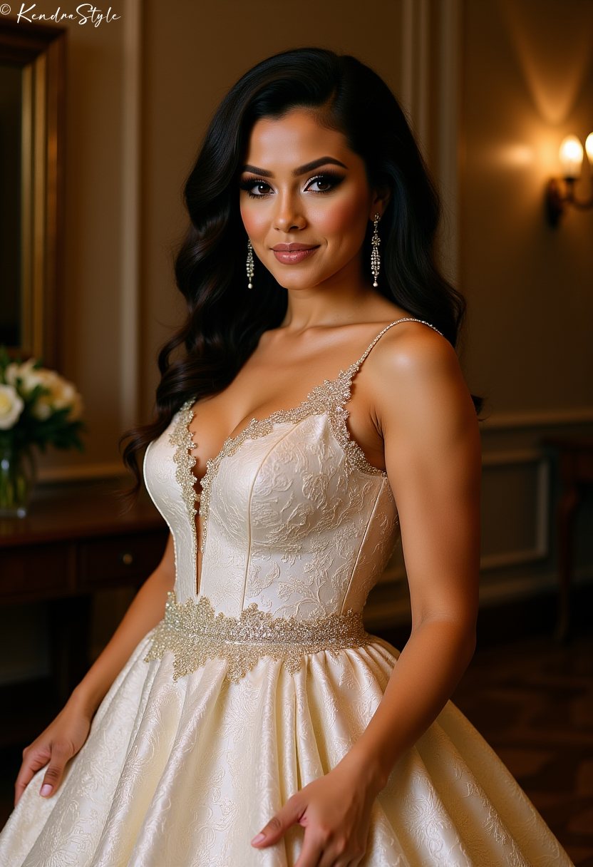 Brocade Texture Wedding Dress