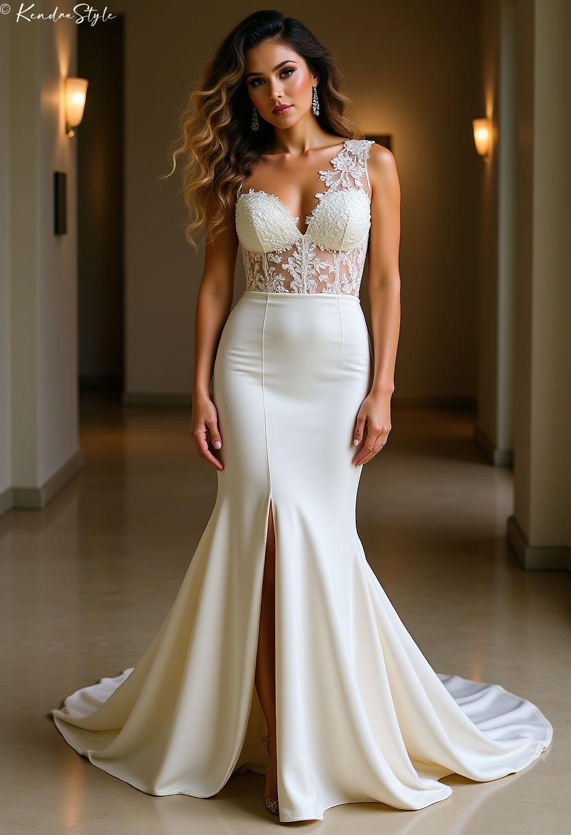 Lace Asymmetric Museum Wedding Dress
