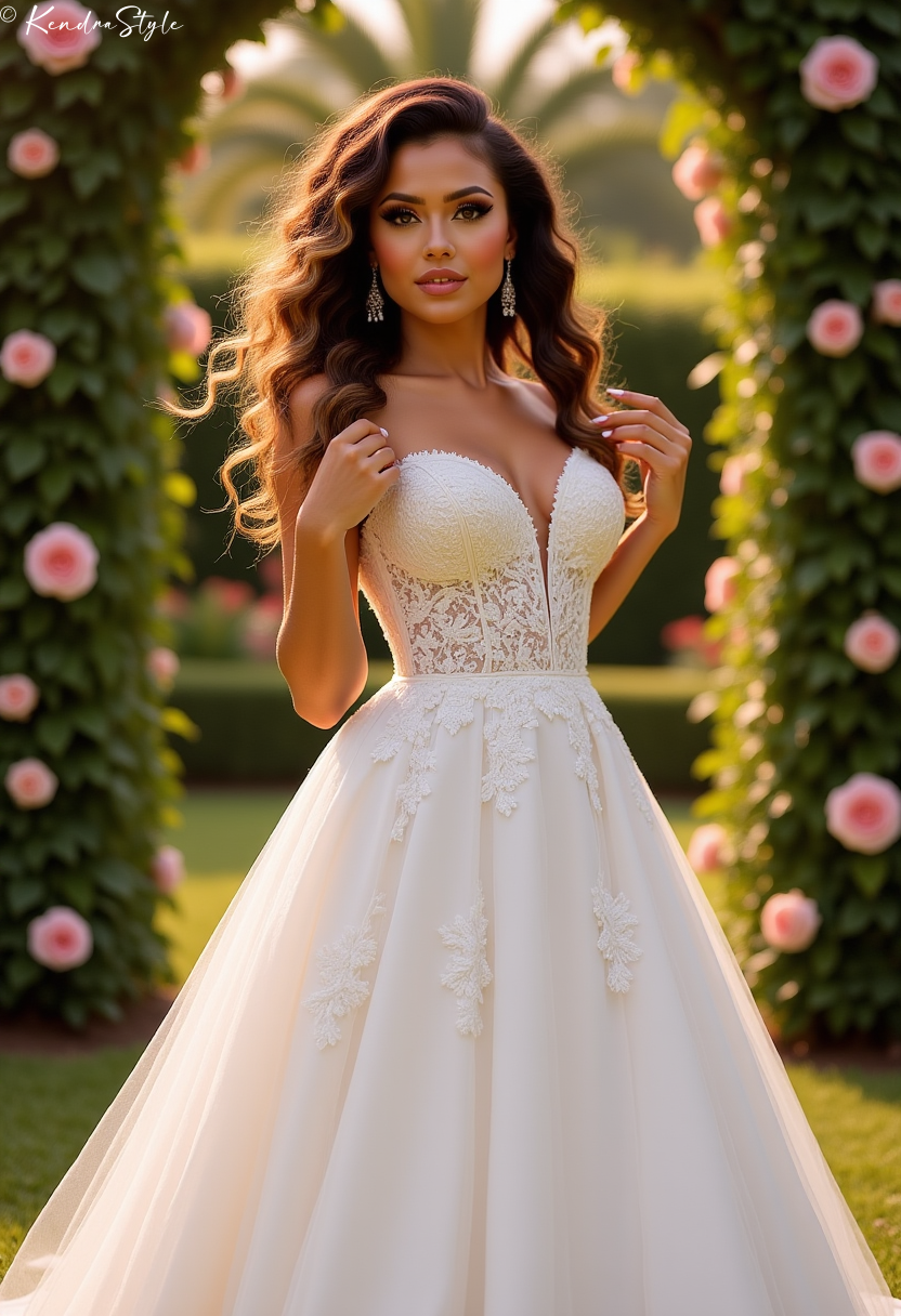 Lace Bustle Victorian Wedding Dress