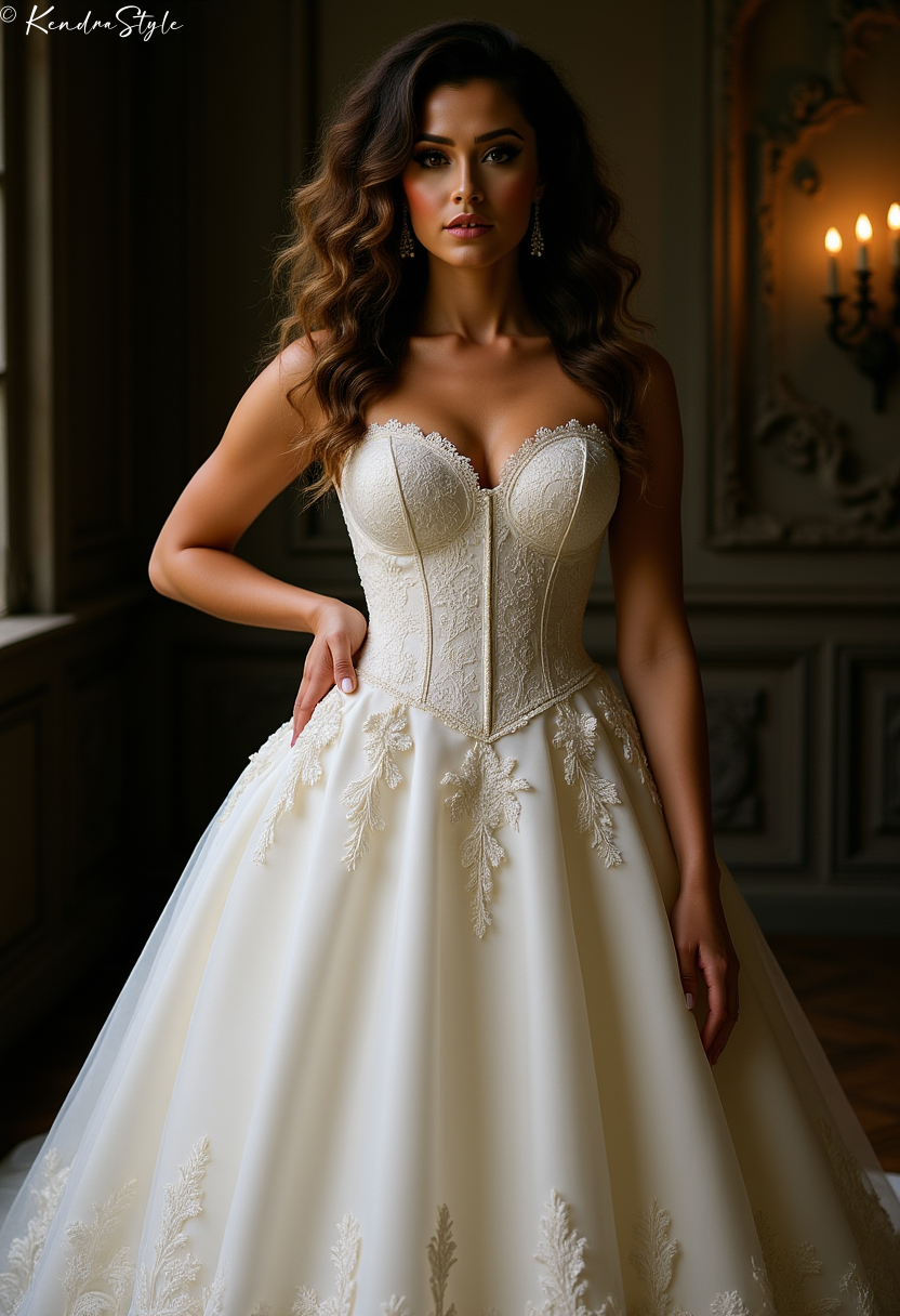 Lace Corset Castle Wedding Dress