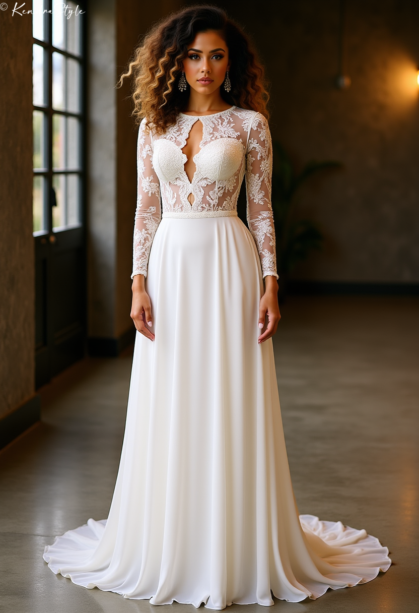 Lace Keyhole Loft Wedding Dress