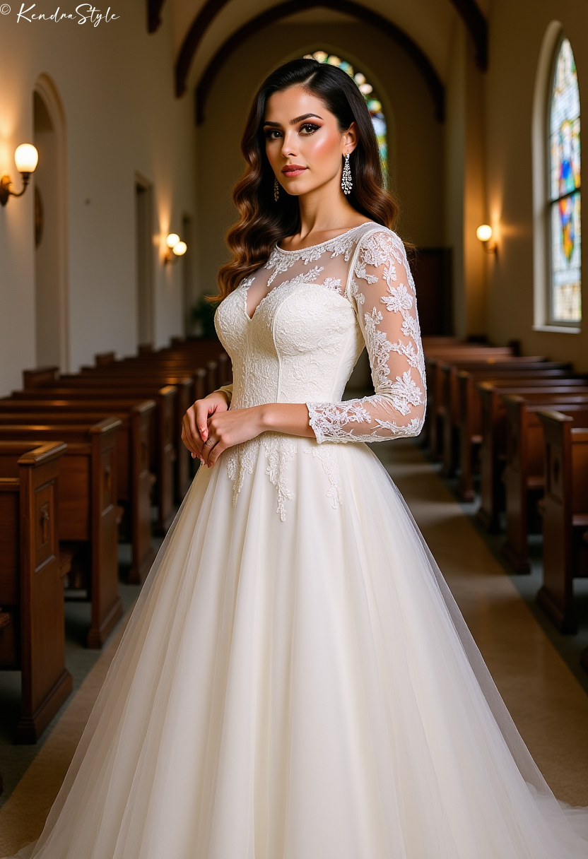 Lace Long Sleeve Cathedral Wedding Dress