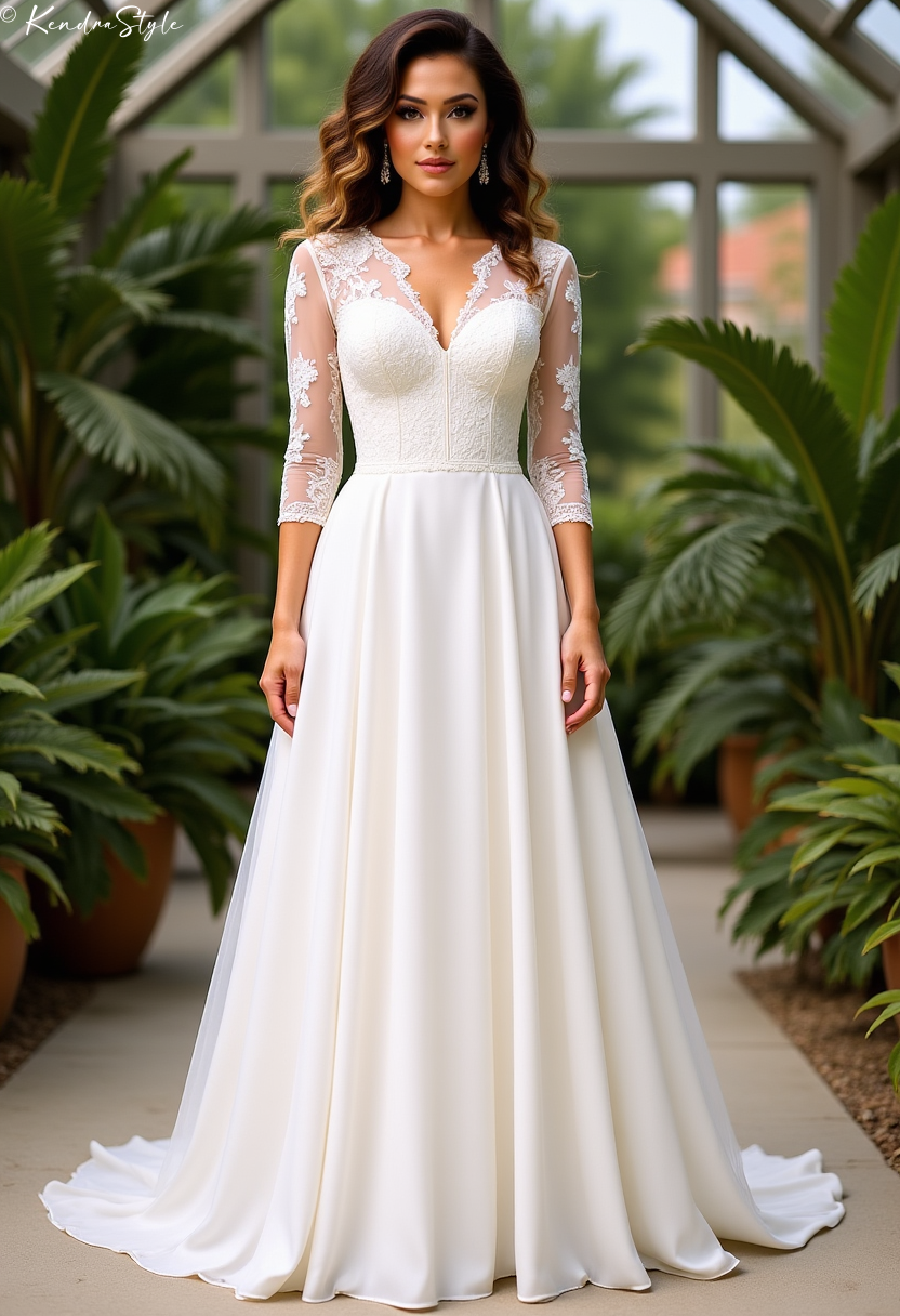 Lace Raglan Conservatory Wedding Dress