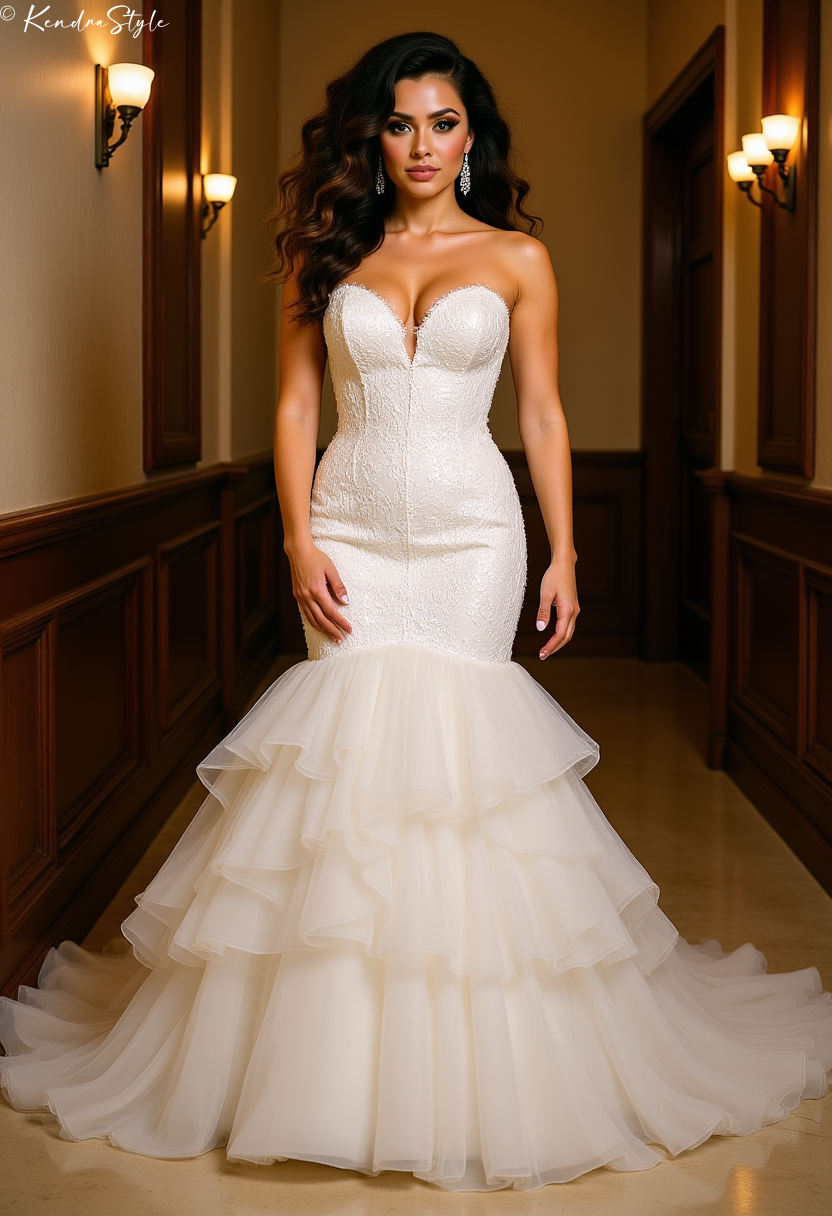 Lace Trumpet Art Deco Wedding Dress