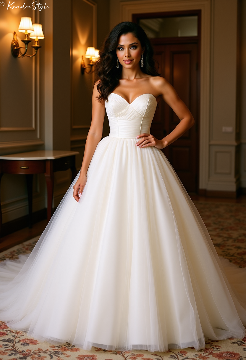Tulle Ballgown Castle Wedding Dress