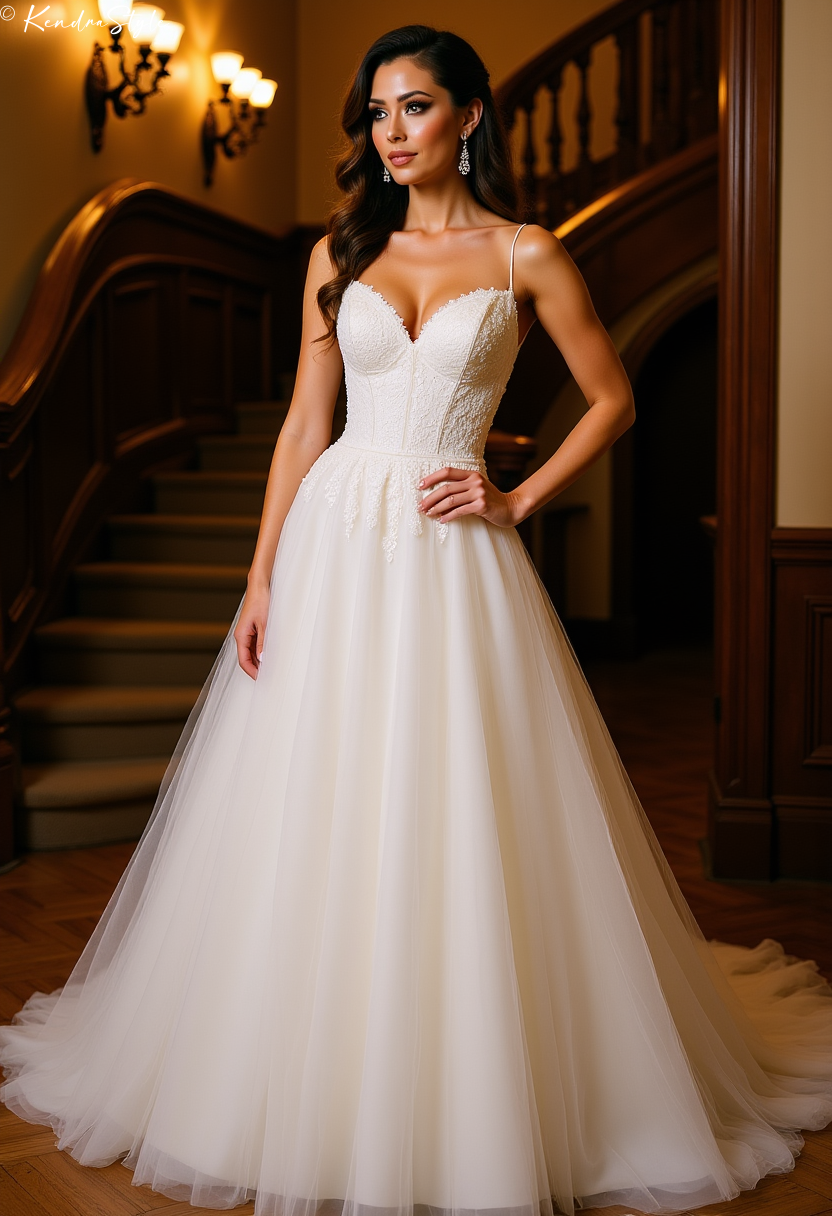 Tulle Bustle Victorian Wedding Dress