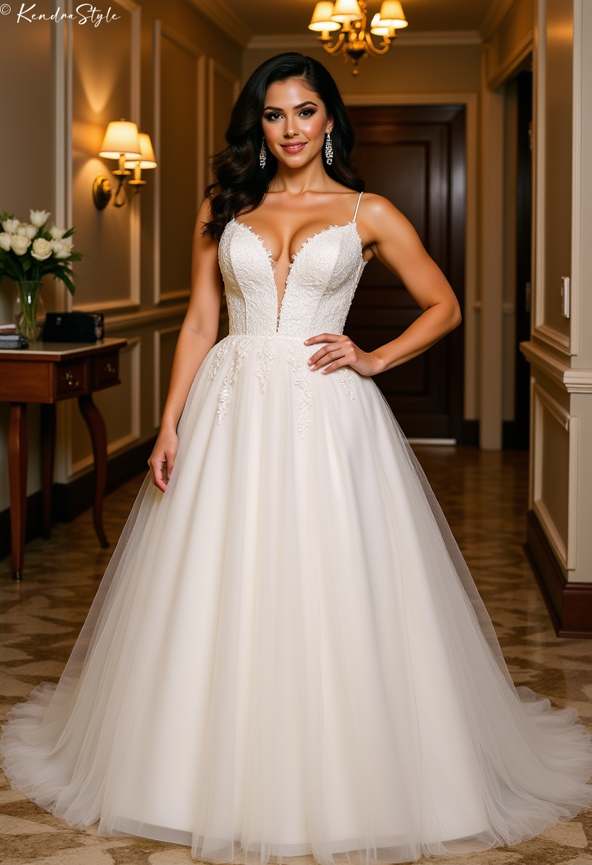 Tulle Convertible Hotel Wedding Dress