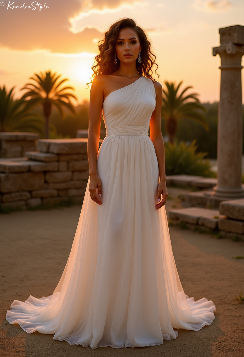 Tulle Draped Ruins Wedding Dress