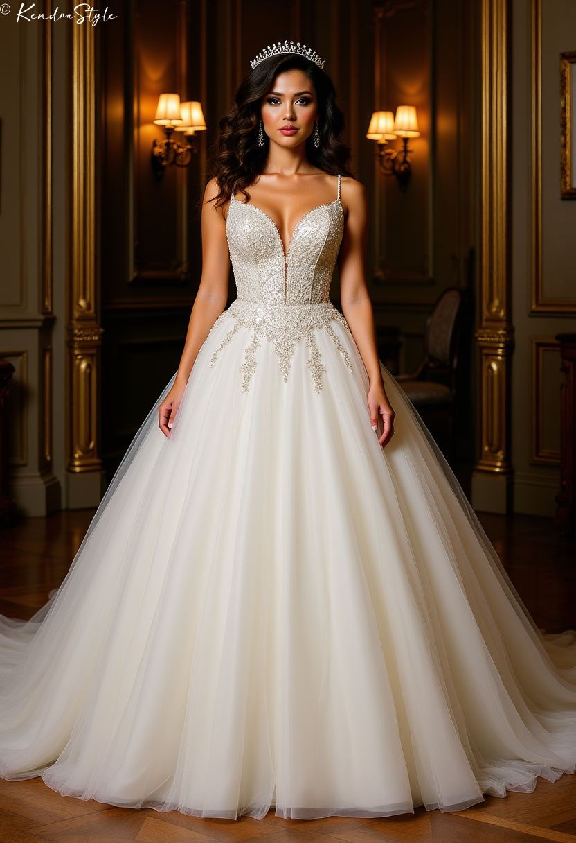 Tulle Fairy Tale Throne Wedding Dress