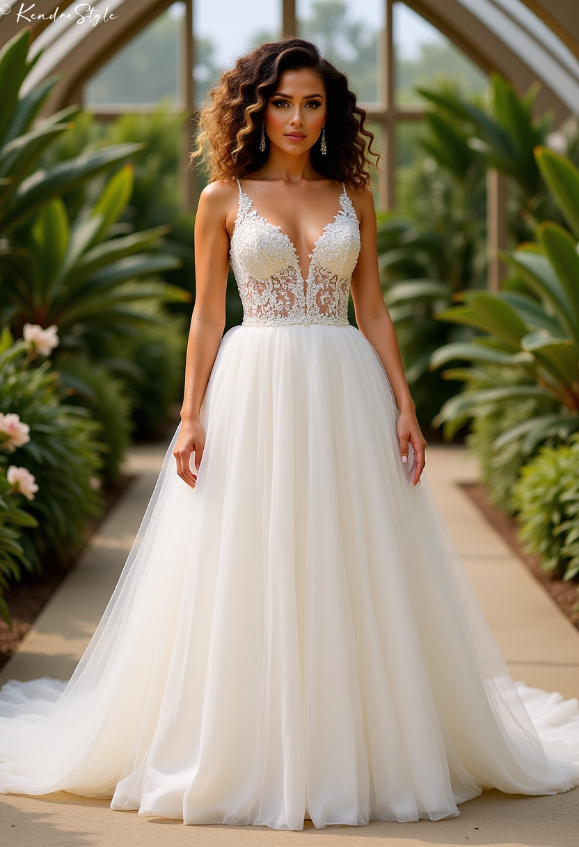 Tulle Illusion Conservatory Wedding Dress