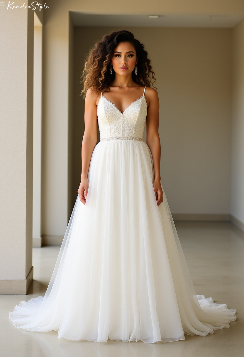 Tulle Minimalist Modern Wedding Dress
