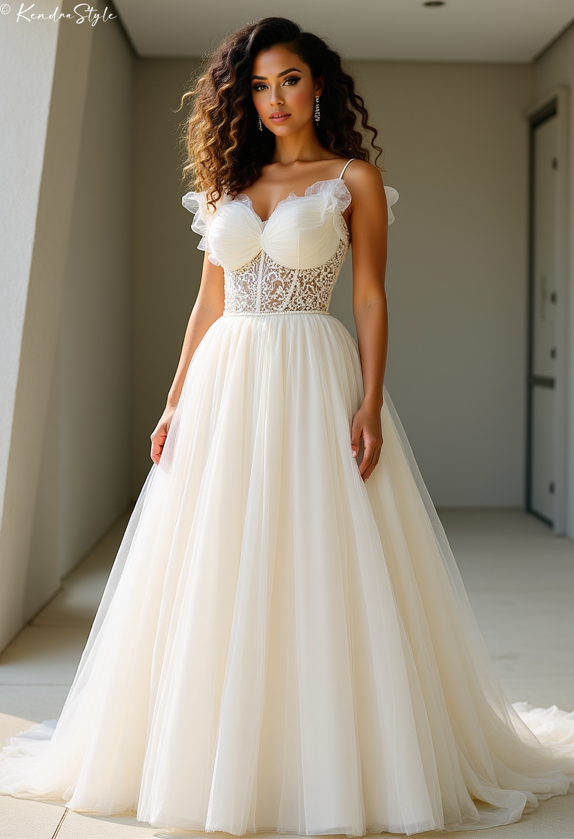 Tulle Sculptural Architecture Wedding Dress