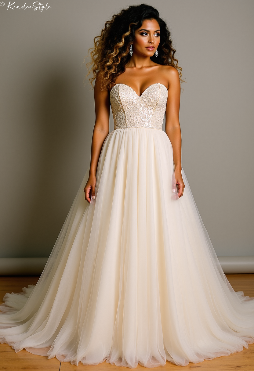 Tulle Two-Tone Gallery Wedding Dress