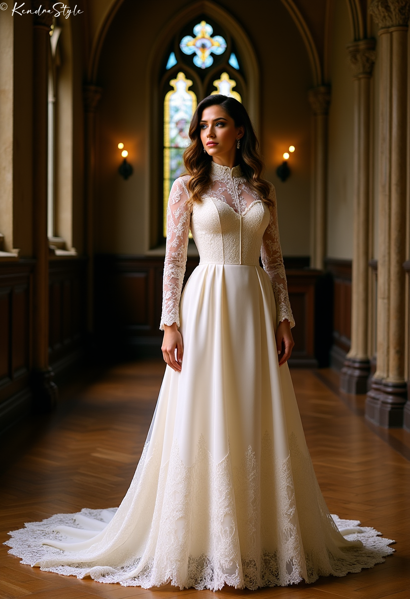 Antique Cathedral Vintage Wedding Dress