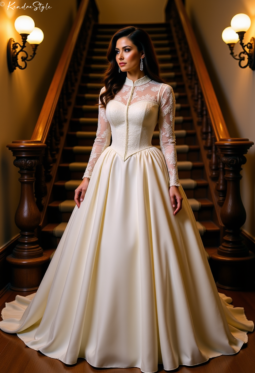 Bustle Staircase Vintage Wedding Dress