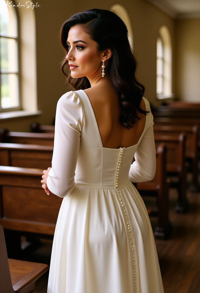 Button Back Historic Church Vintage Wedding Dress