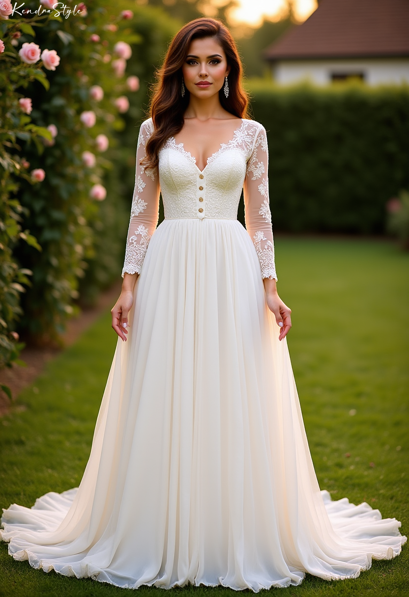 Romantic Roses Vintage Wedding Dress