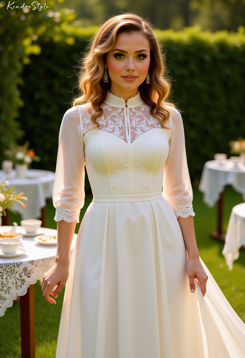 Tea Party Garden Vintage Wedding Dress