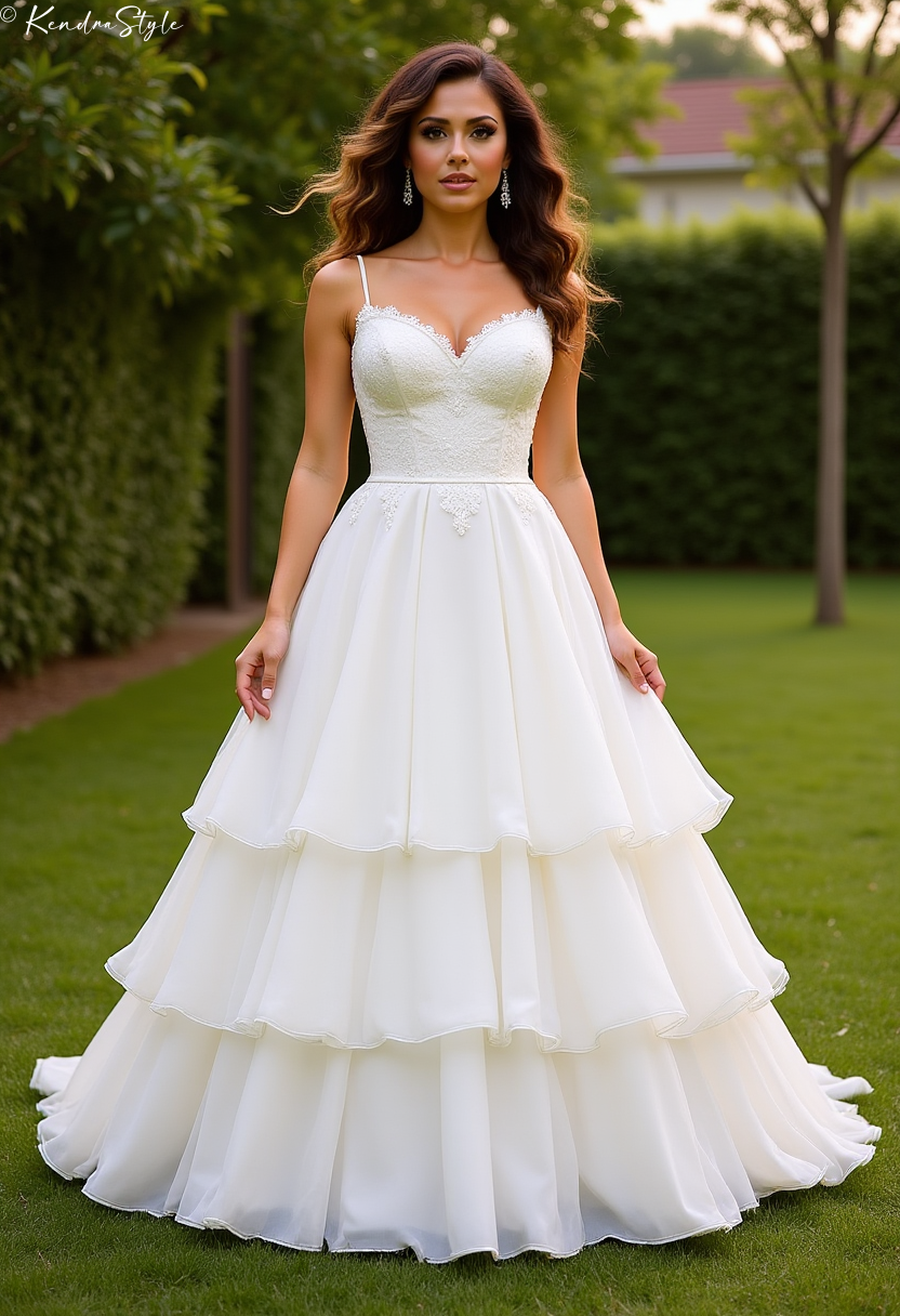 Tiered Reception Vintage Wedding Dress