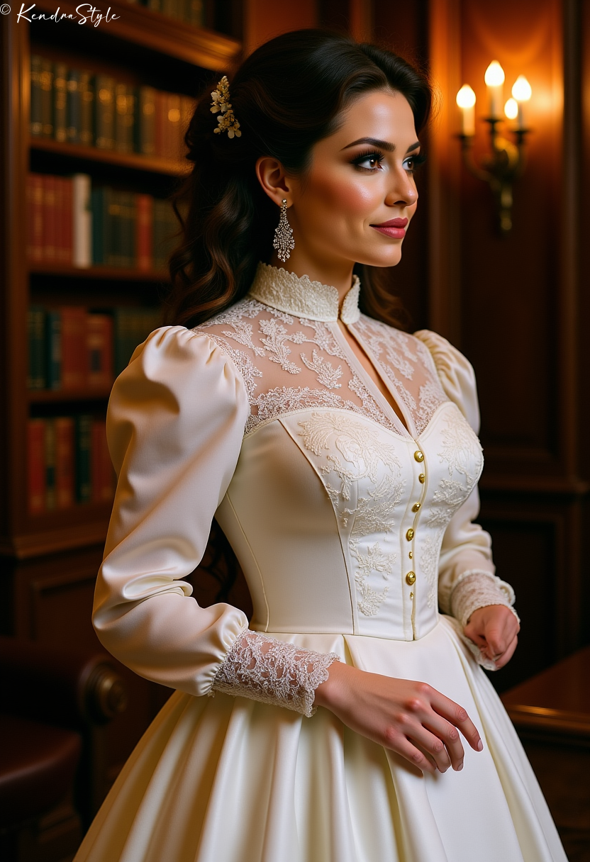 Victorian Library Vintage Wedding Dress