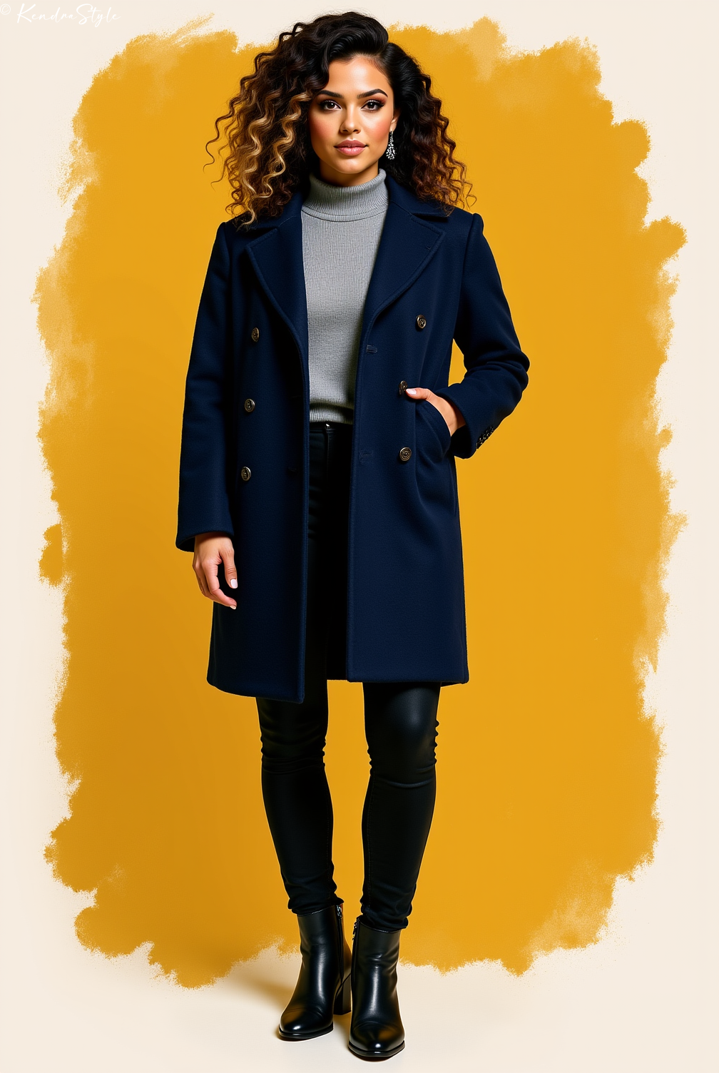 Navy Wool Winter Jacket